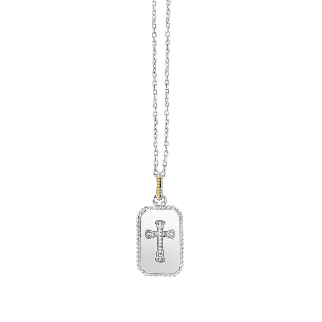 Phillip Gabriel Diamond Medallion Cross Pendant
