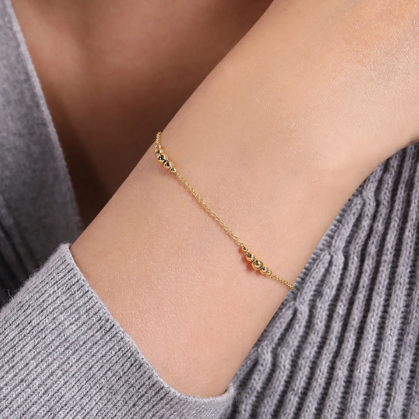 Bujukan Beaded Station Bracelet in 14k Yellow Gold