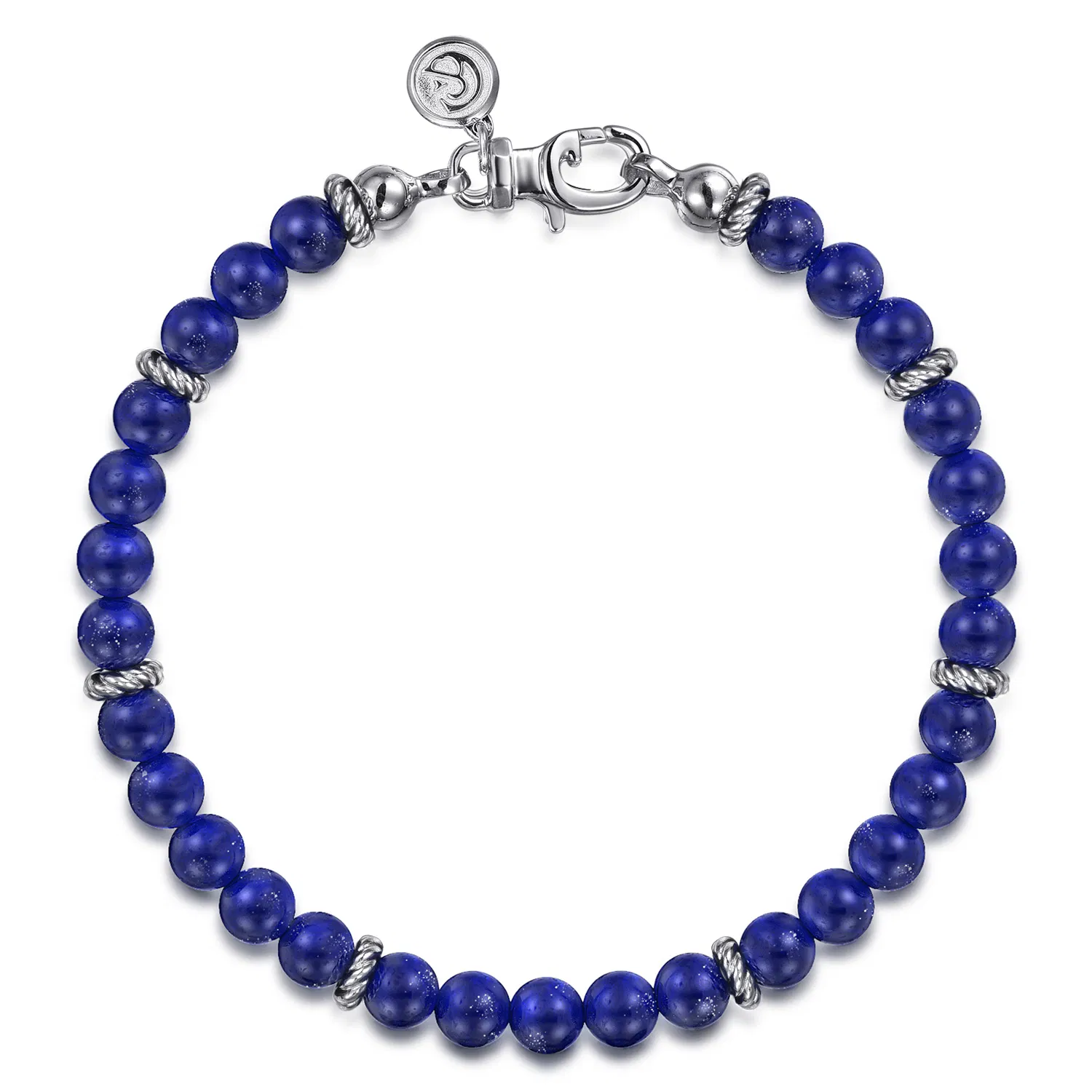 Sterling Silver Lapis Beaded Bracelet