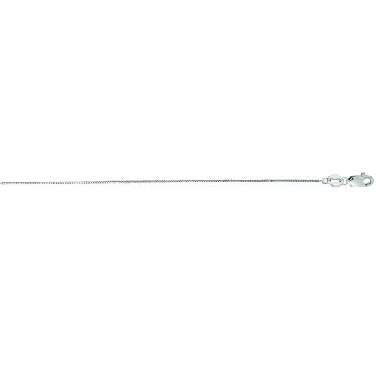 Dainty 20” White Gold 0.6mm Box Chain Necklace with Lobster Clasp