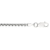 Rhodium Plated 2.2mm Round Box Chain 22” Necklace in Sterling Silver