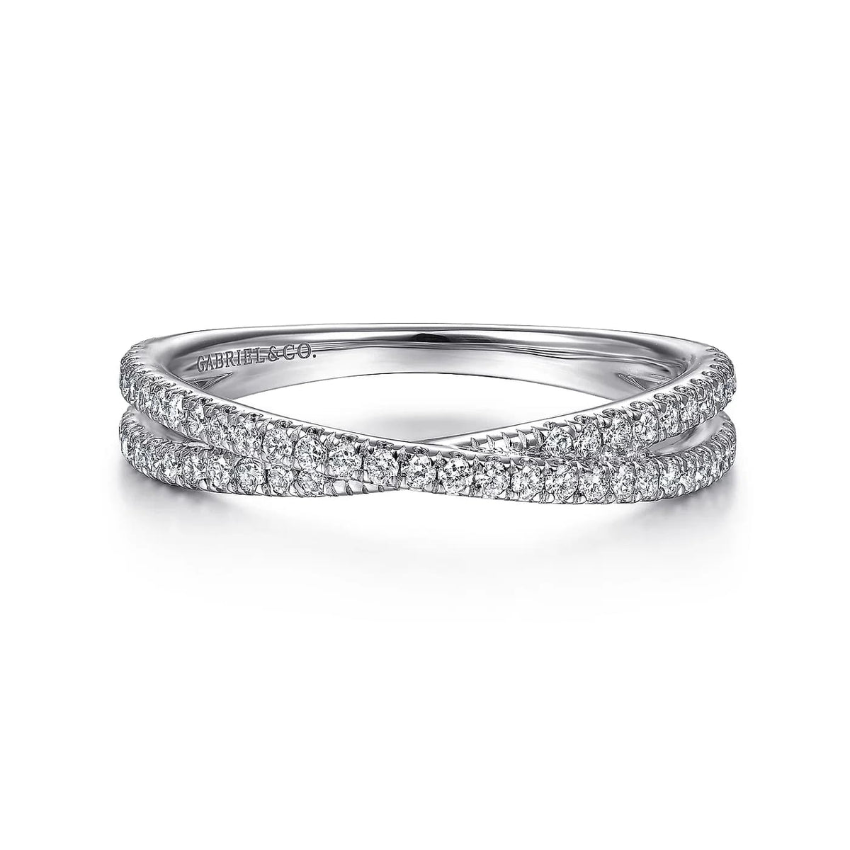 White Gold Diamond Criss Cross Ring, 0.28 cttw
