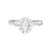 Oval Lab Created Diamond Halo Crossover Band Engagement Ring in White Gold, 0.94 cttw