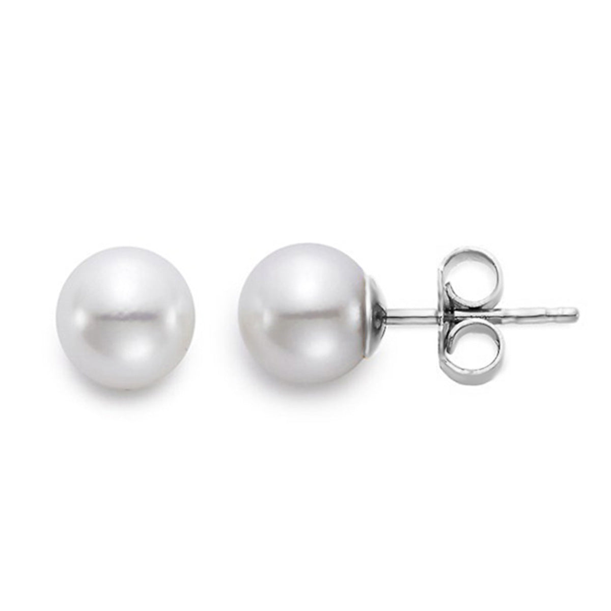 Akoya Pearl 6-6.5mm Stud Earrings in White Gold