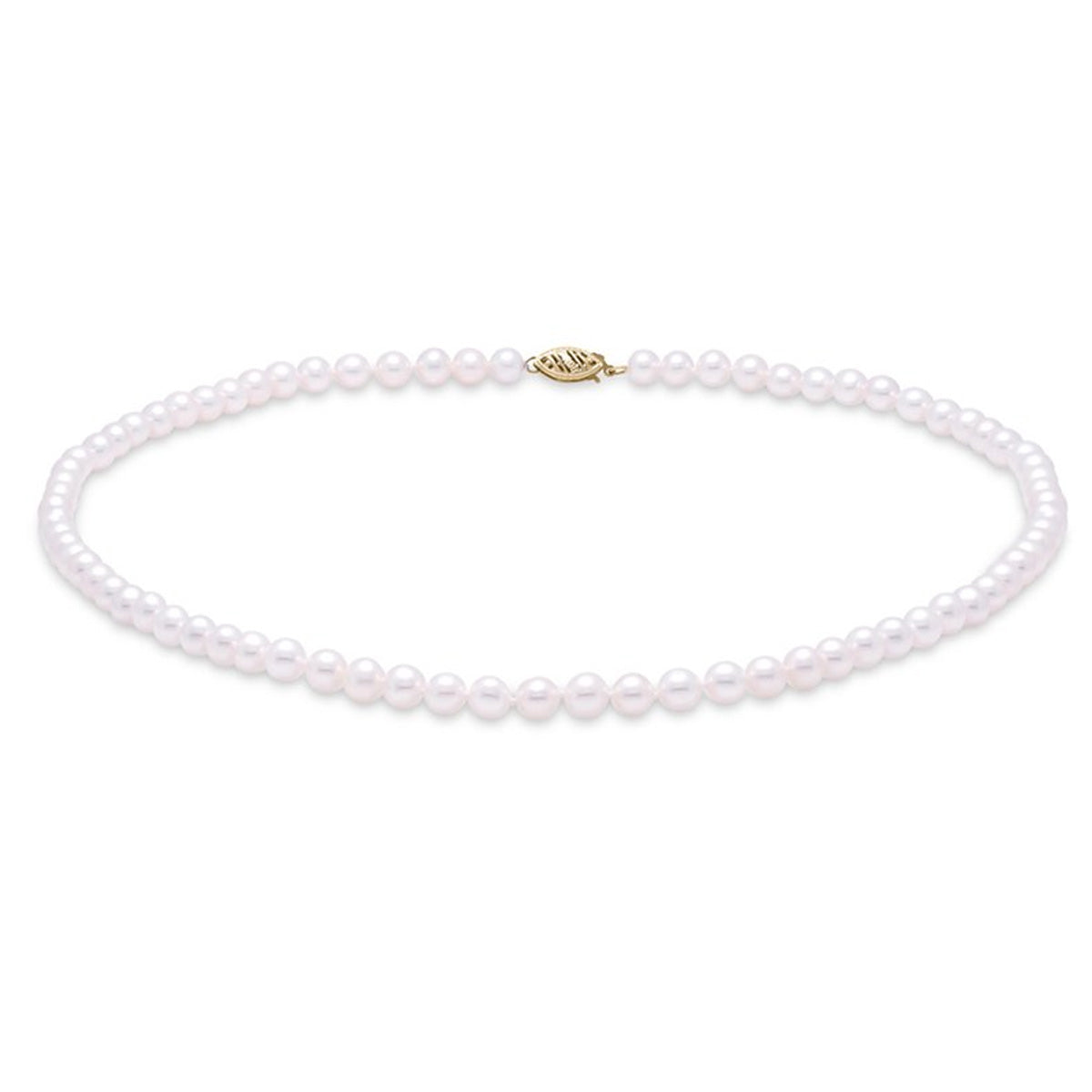 Classic 6-6.5mm Freshwater Pearl Filigree Clasp Necklace in Yellow Gold