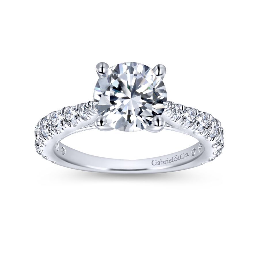 Avery Engagement Ring Setting in White Gold