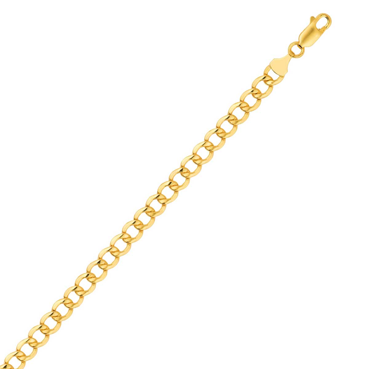 Light Comfort Curb Yellow Gold Chain Link Necklace 24” with Lobster Clasp