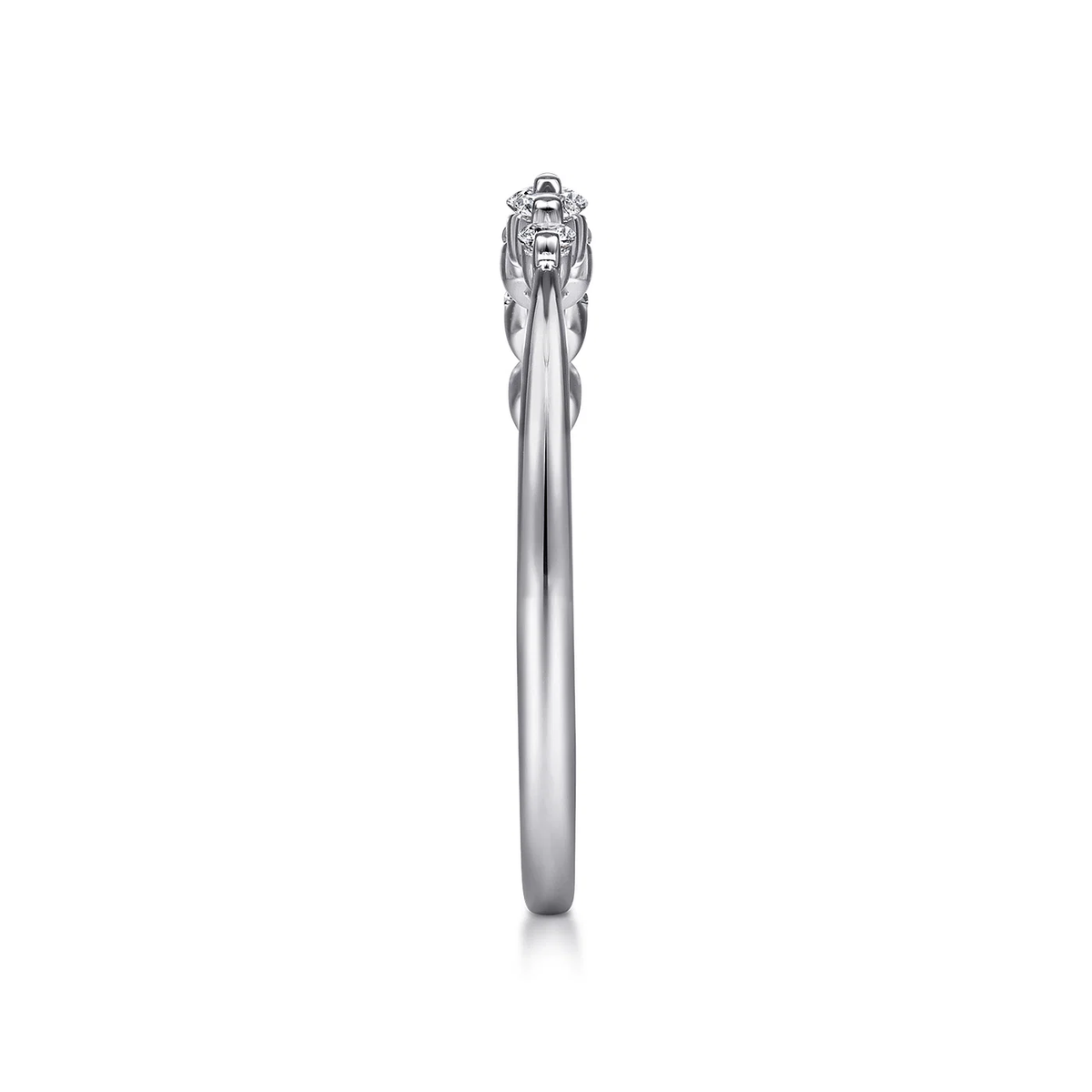 Single Prong Diamond Stacking Ring in 14K White Gold