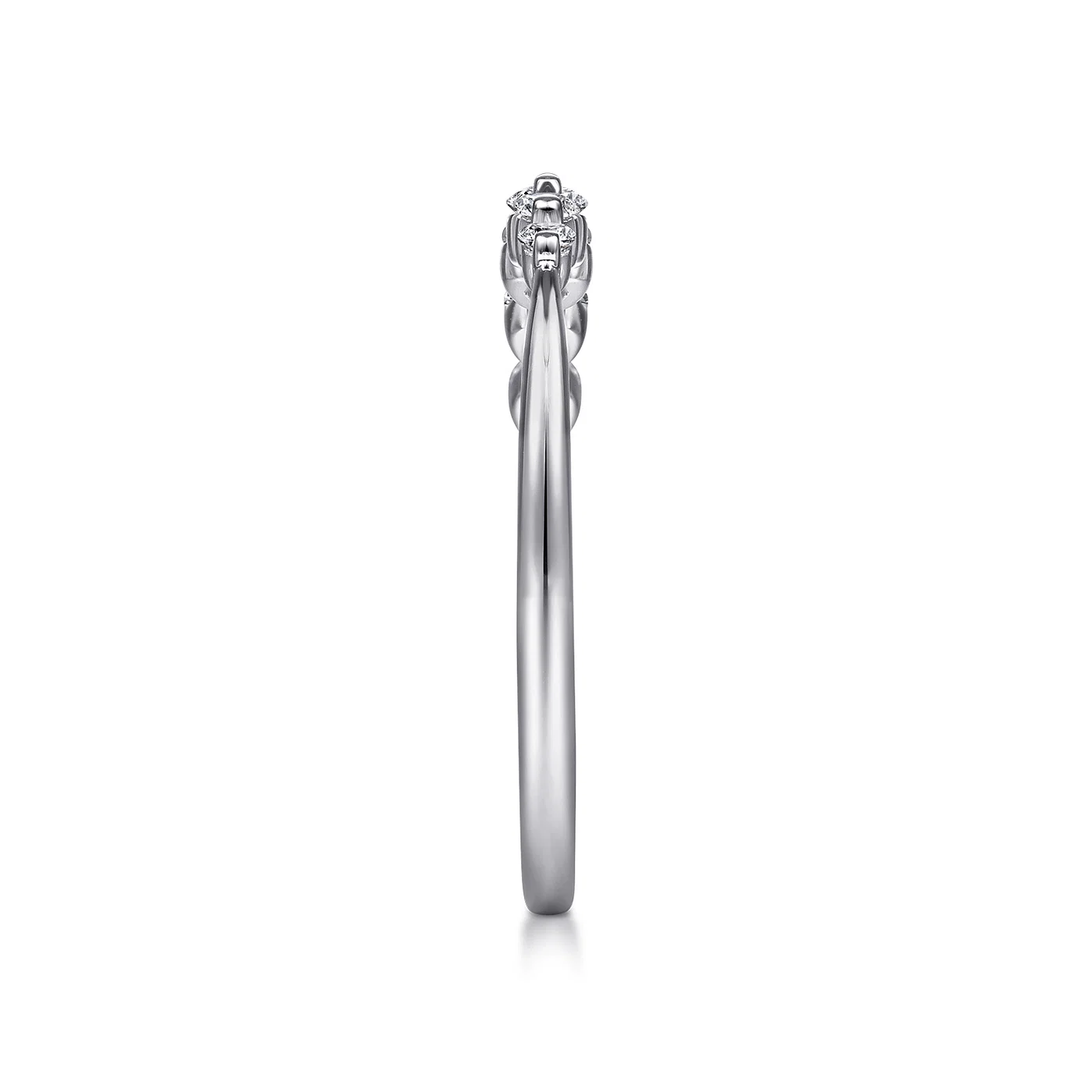 Single Prong Diamond Stacking Ring in 14K White Gold