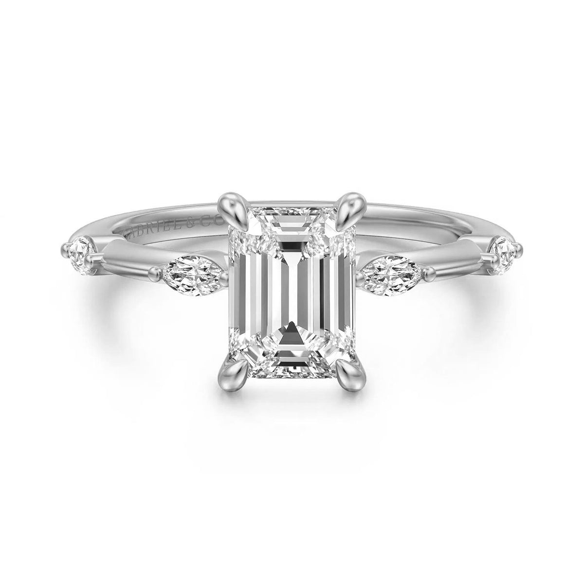 Marline Engagement Ring Setting with Marquise Diamond Accents