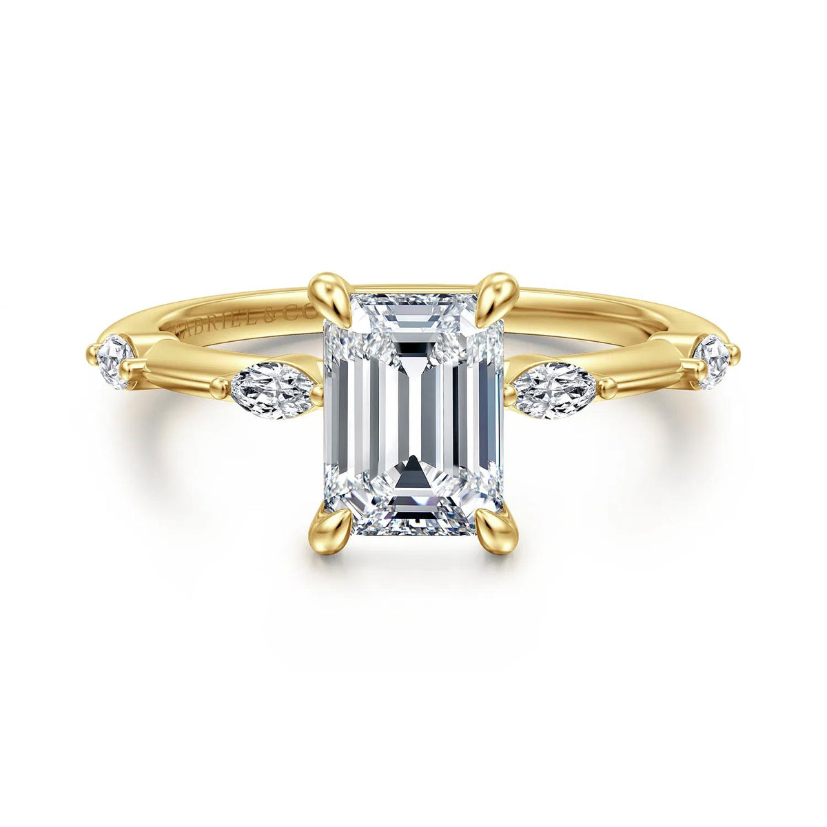 Marline Engagement Ring Setting with Marquise Diamond Accents