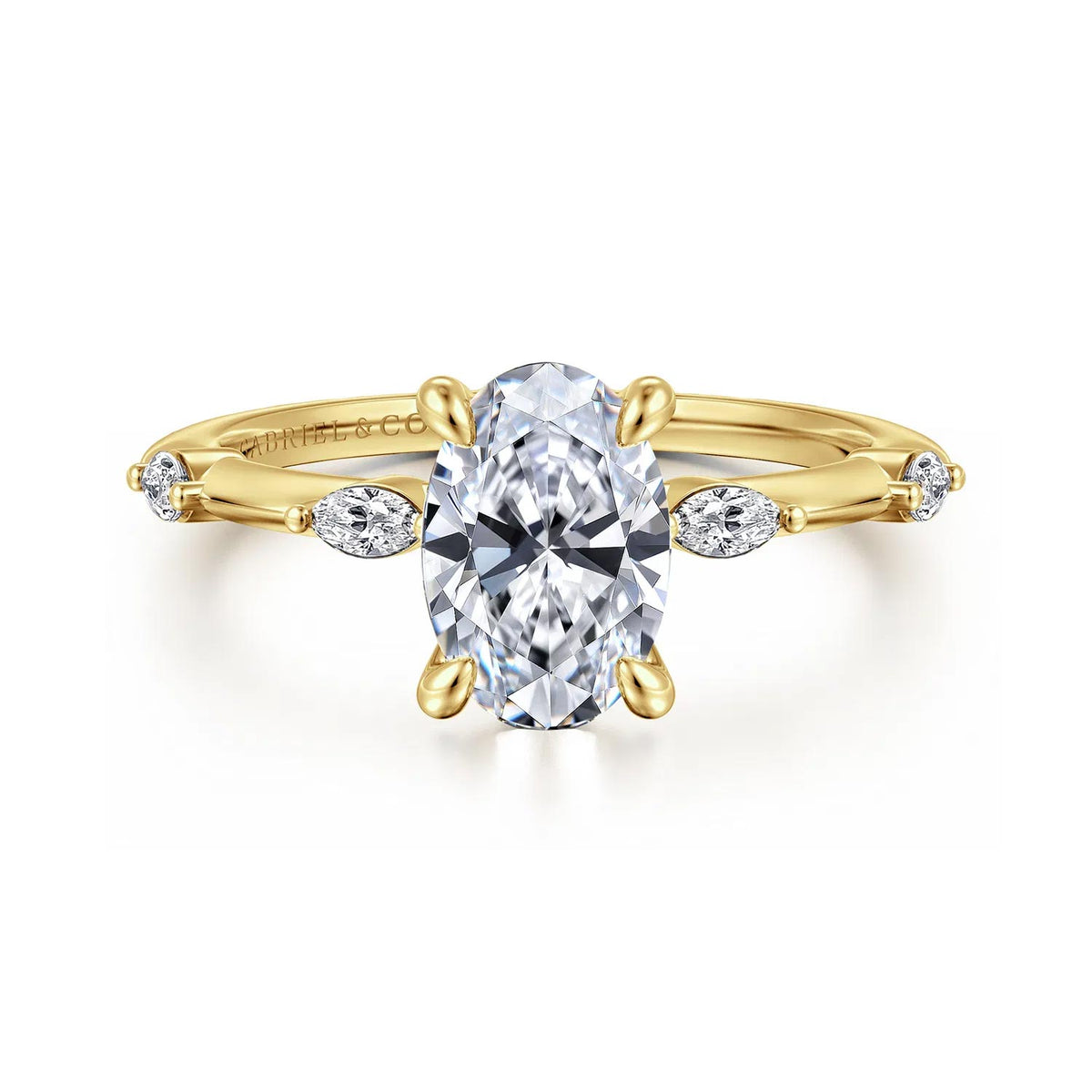 Marline Engagement Ring Setting with Marquise Diamond Accents