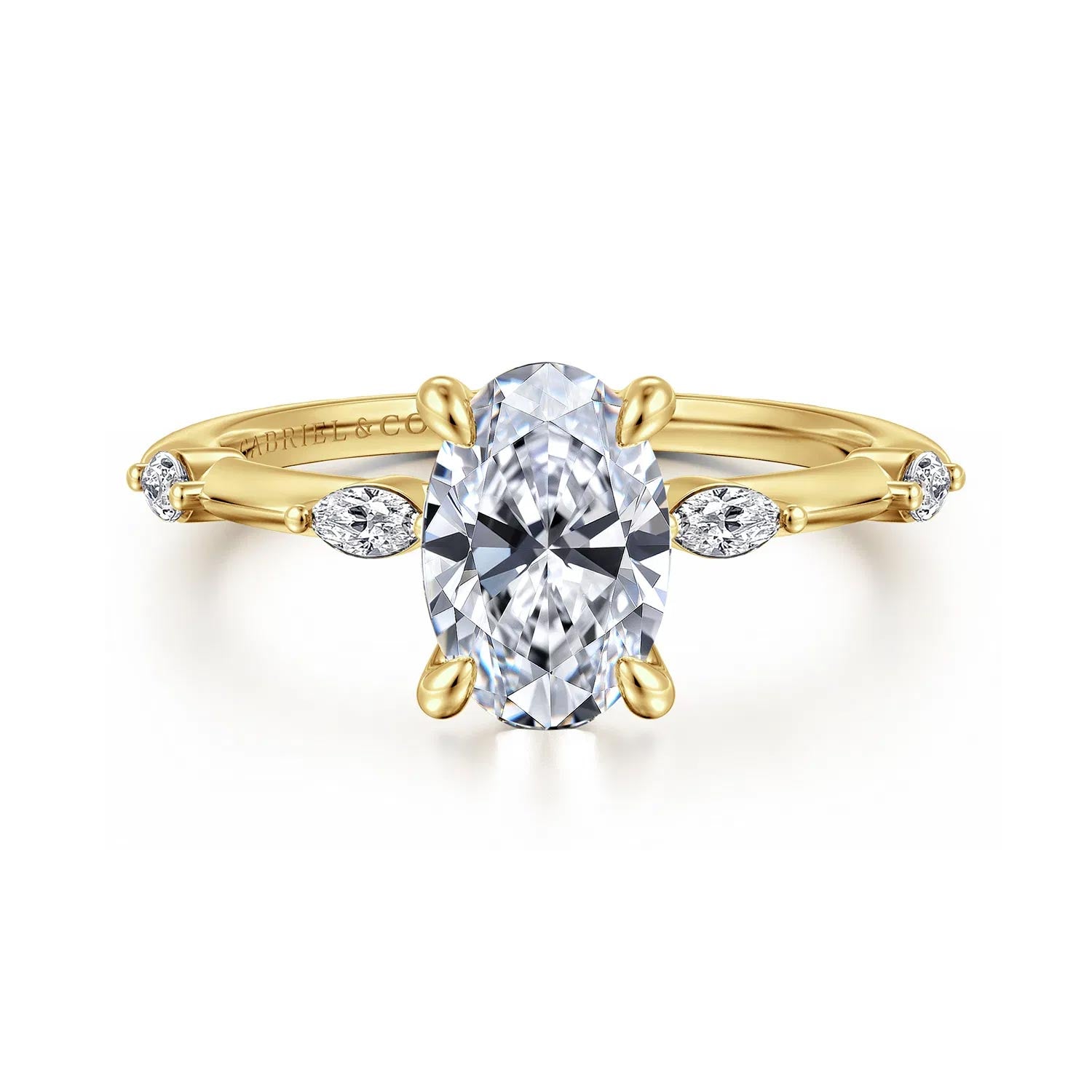 Marline Engagement Ring Setting with Marquise Diamond Accents