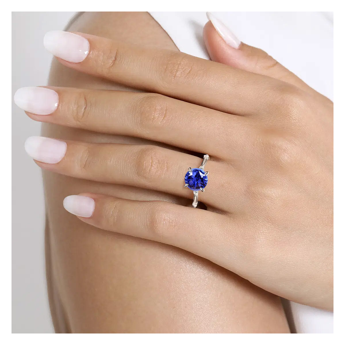 Marline Engagement Ring Setting with Marquise Diamond Accents