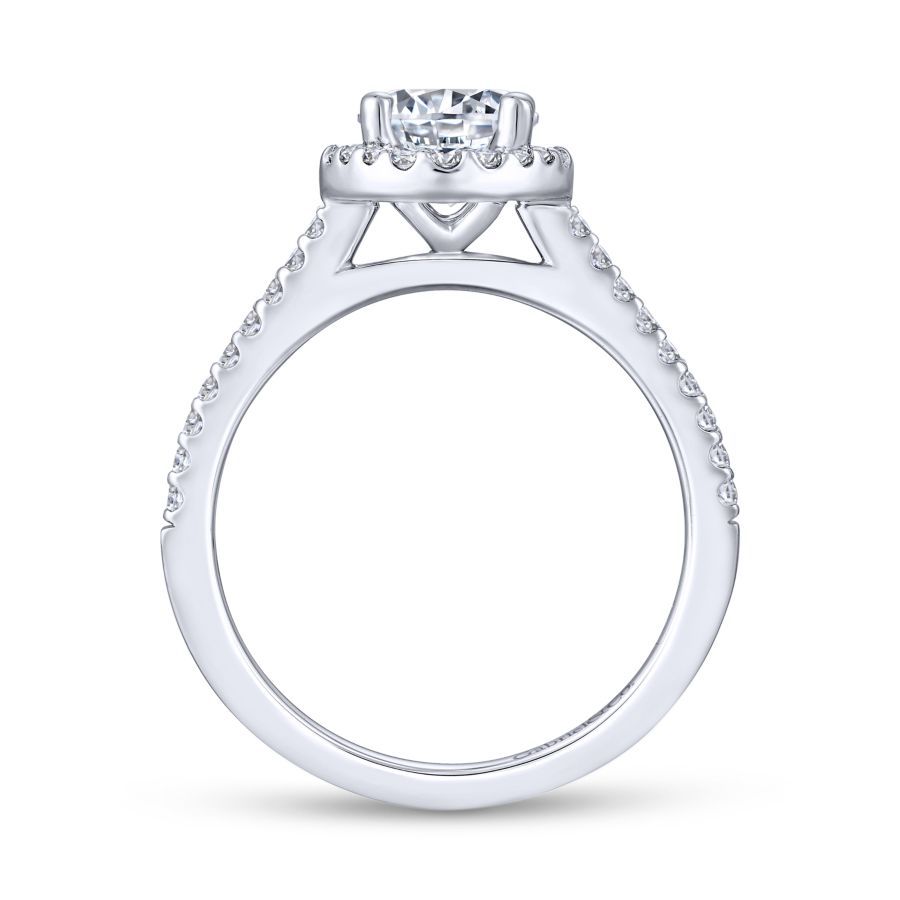 Carly Diamond Halo Engagement Ring Setting in Platinum or 14k Gold