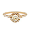 Classic Diamond Halo Engagement Ring in Yellow Gold